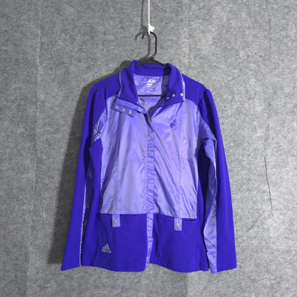 Loxahatchee Club Adidas ClimaProof Windbreaker Jacket‎ L Purple Lightweight Golf